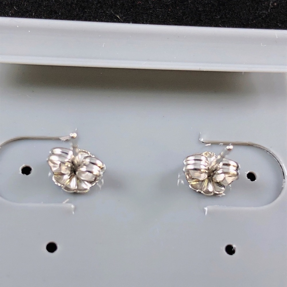 Diamond-Cut Solid .925 Sterling Silver Earrings - Picture 2 of 2